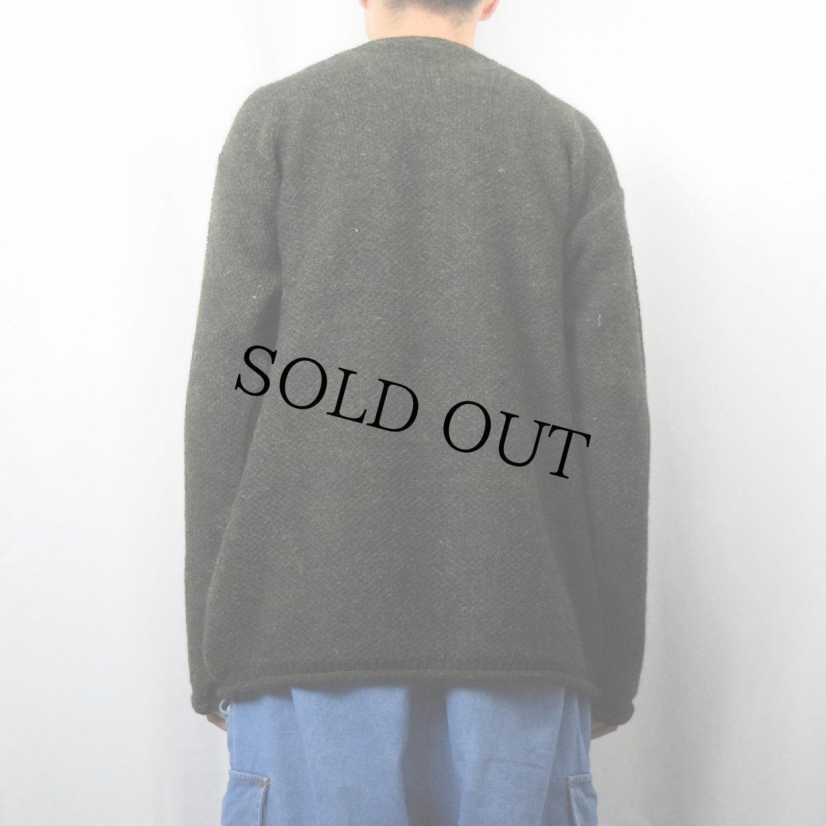 画像3: IRELAND製 ロールネック ウールニットセーター XL (3)