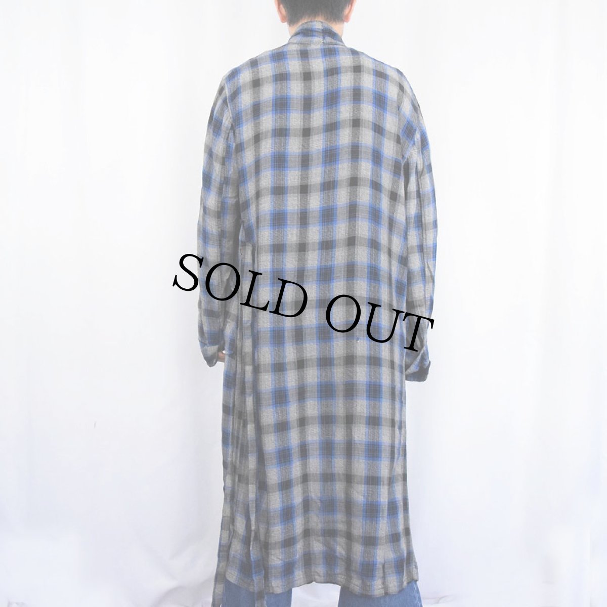 画像3: VINTAGE チェック柄ガウン (3)