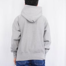 画像3: 90's Champion REVERSE WEAVE 目付きスウェットフーディー フェザーグレー L (3)