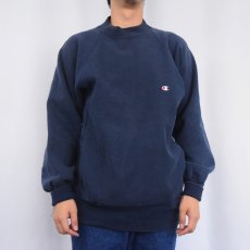 画像2: 90's Champion REVERSE WEAVE USA製 "ポケ付き" 目付きラグランスウェット NAVY XL (2)