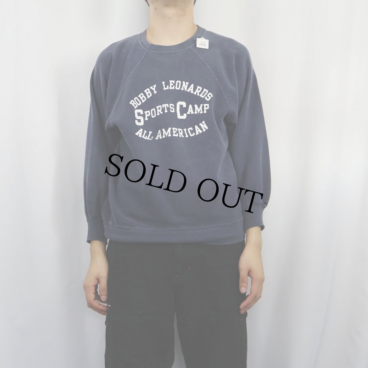 画像2: 50〜60's "BOBBY LEONARDS SPORTS CAMP" プリントラグランスウェット (2)