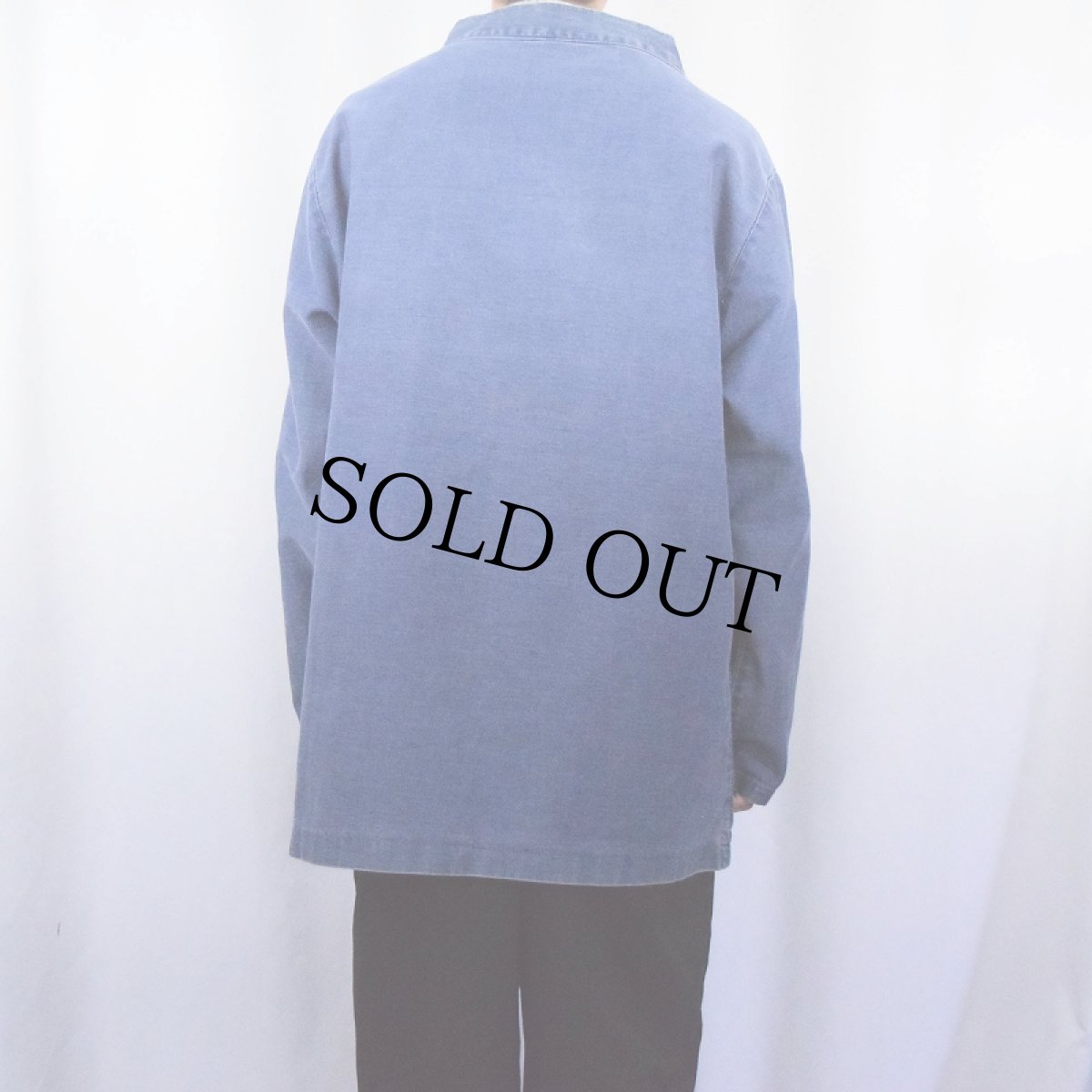 画像3: 2トーン インディゴコットン フィッシャーマンスモック L (3)