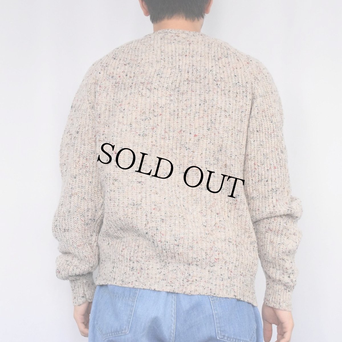 画像3: 80〜90's Chris ネップ混 アクリル×ウールニットセーター M (3)