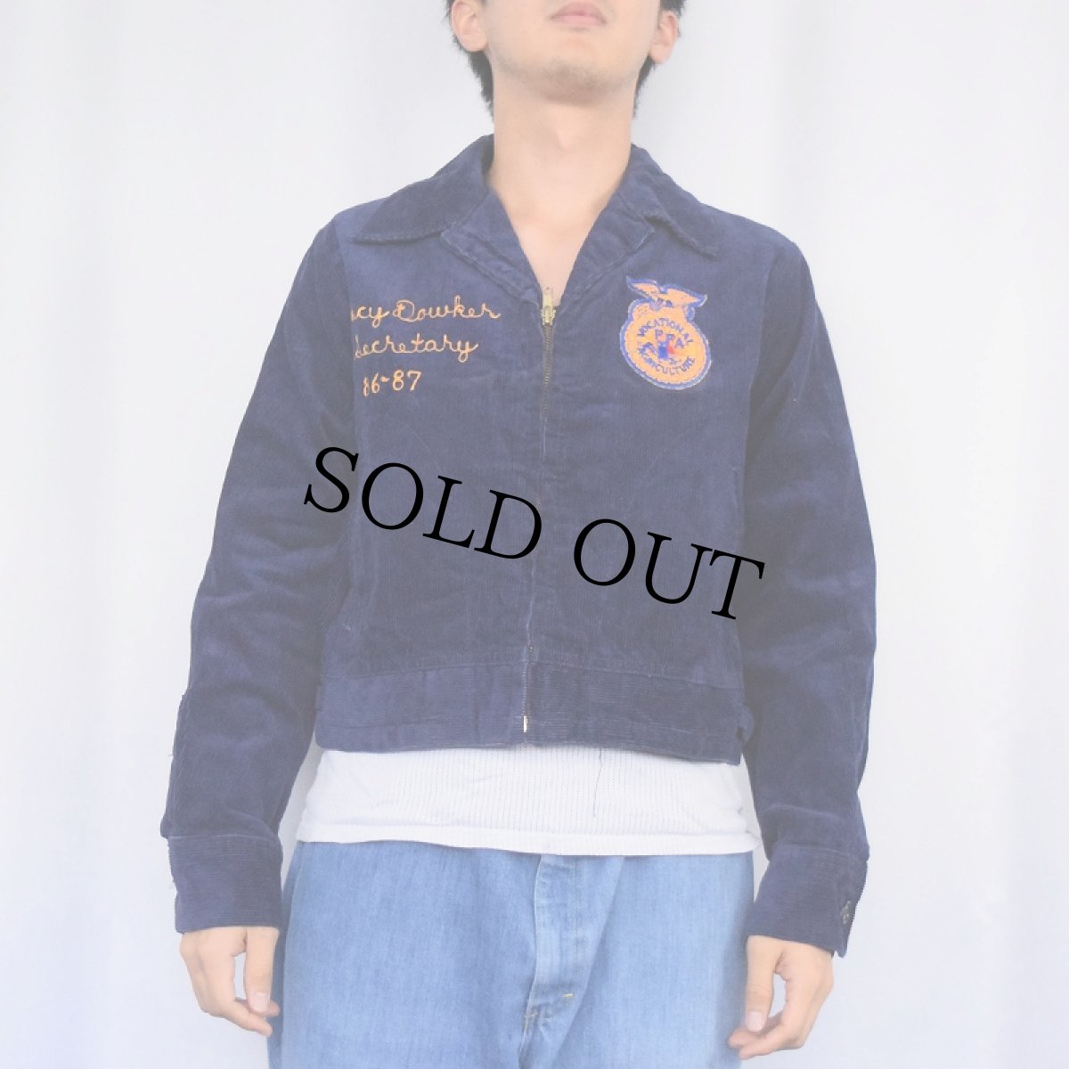 画像3: 80's FFA "NEW YORK BELLEVILLE HENDERSON" ファーマーズコーデュロイジャケット size38 (3)