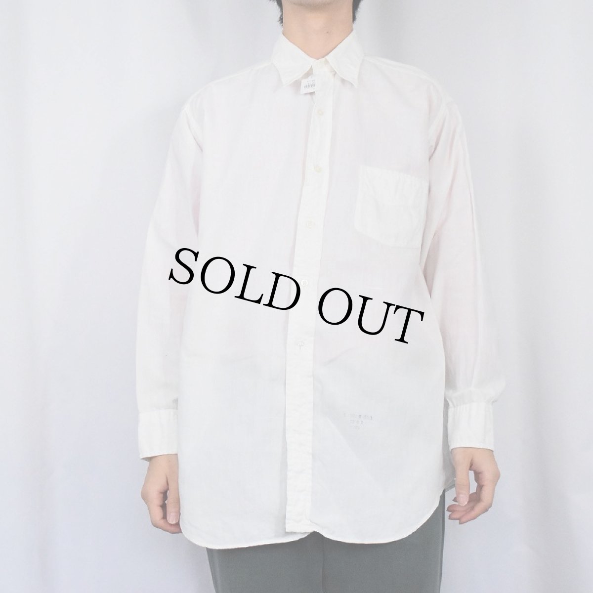 画像2: 40's WINGS コットンシャツ 16 1/2-3 (2)