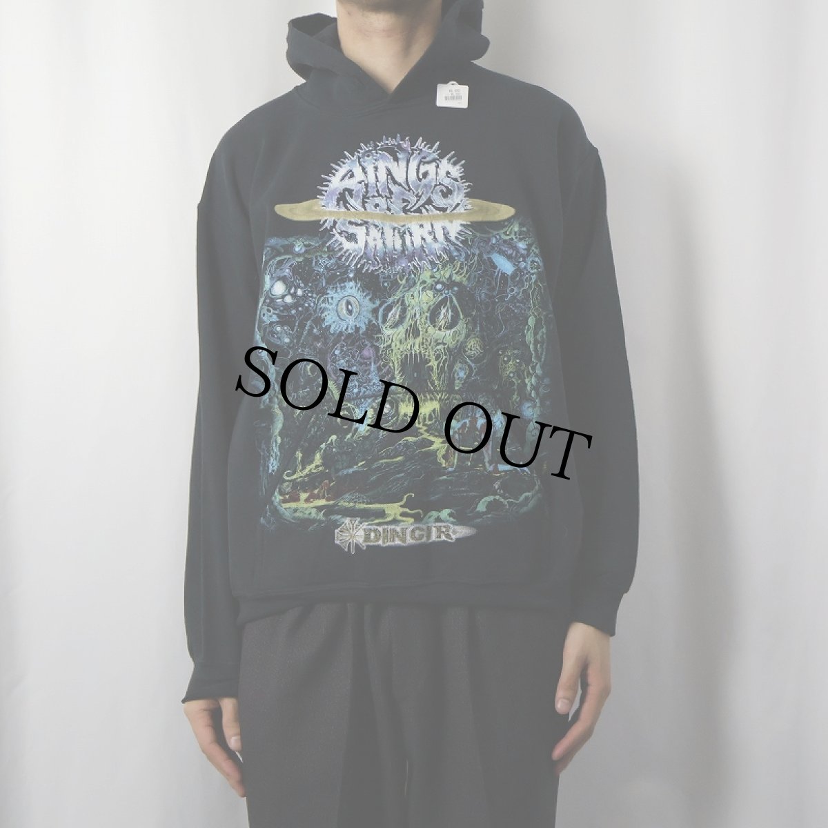 画像3: RINGS OF SATURN デスコアバンド プリントスウェットフーディー BLACK M (3)