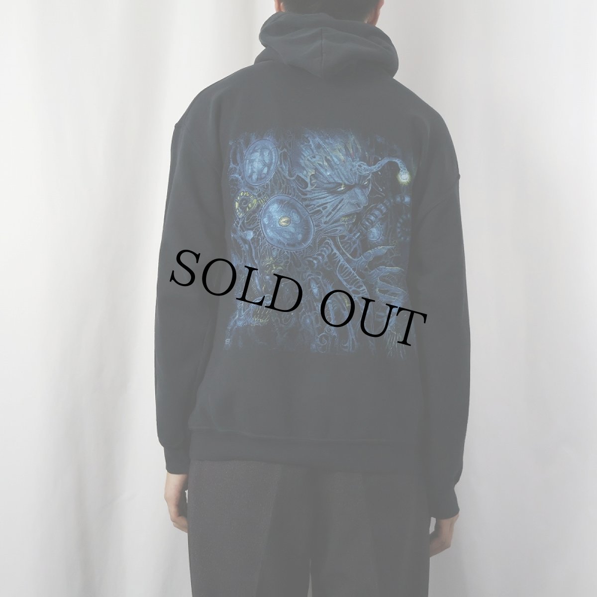 画像4: RINGS OF SATURN デスコアバンド プリントスウェットフーディー BLACK M (4)