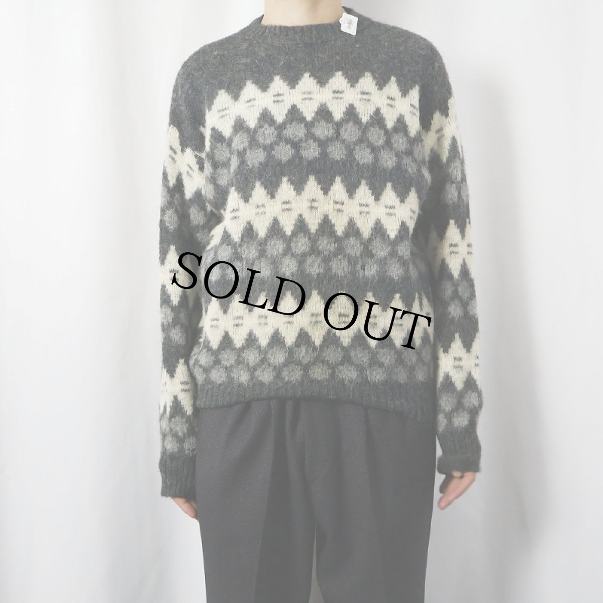 画像2: 70's HEKLA ノルディック柄 ウールニットセーター 46 (2)