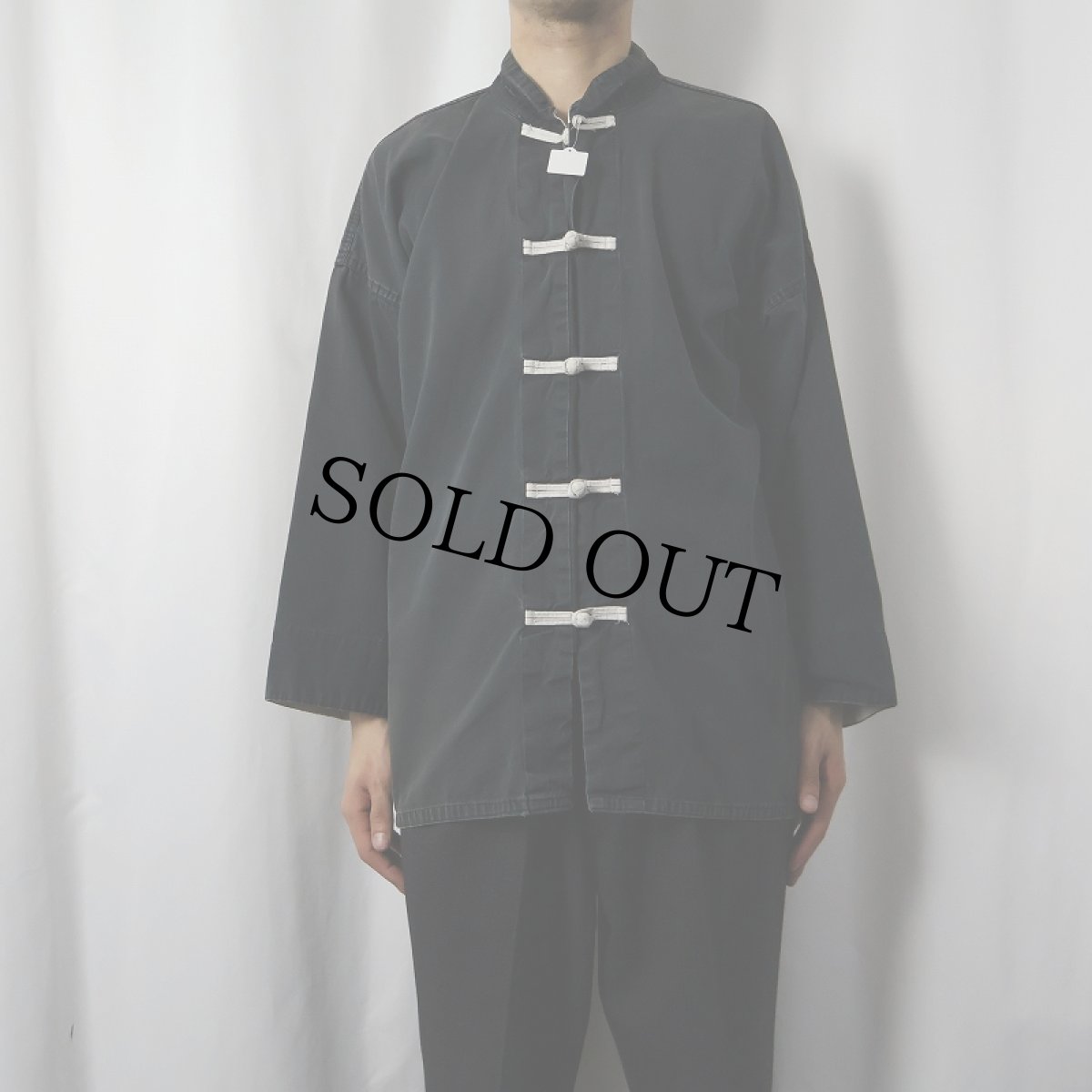画像2: コットンカンフーシャツ BLACK (2)