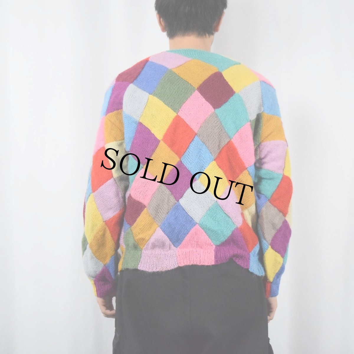 画像3: ハンドメイド マルチカラー ニットセーター (3)