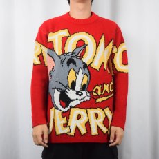 画像3: 90's TOM&JERRY キャラクター柄 スキーニットセーター M (3)