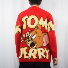 画像4: 90's TOM&JERRY キャラクター柄 スキーニットセーター M (4)