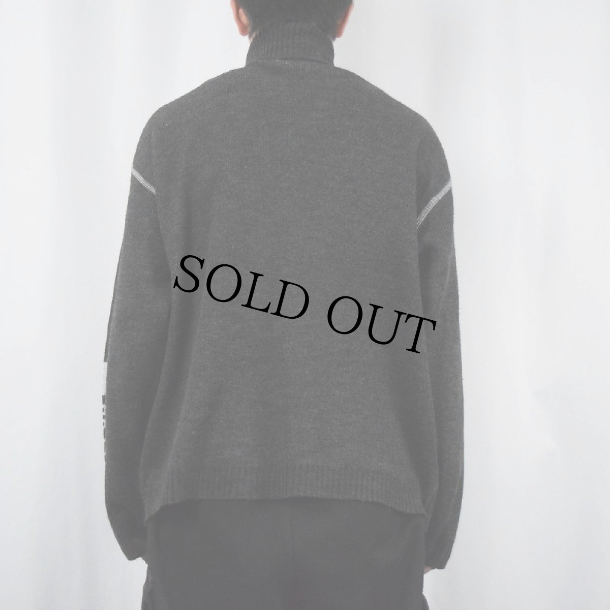 画像3: "越た寿引っ越しま" タートルネック アクリルニットセーター size48/50 (3)