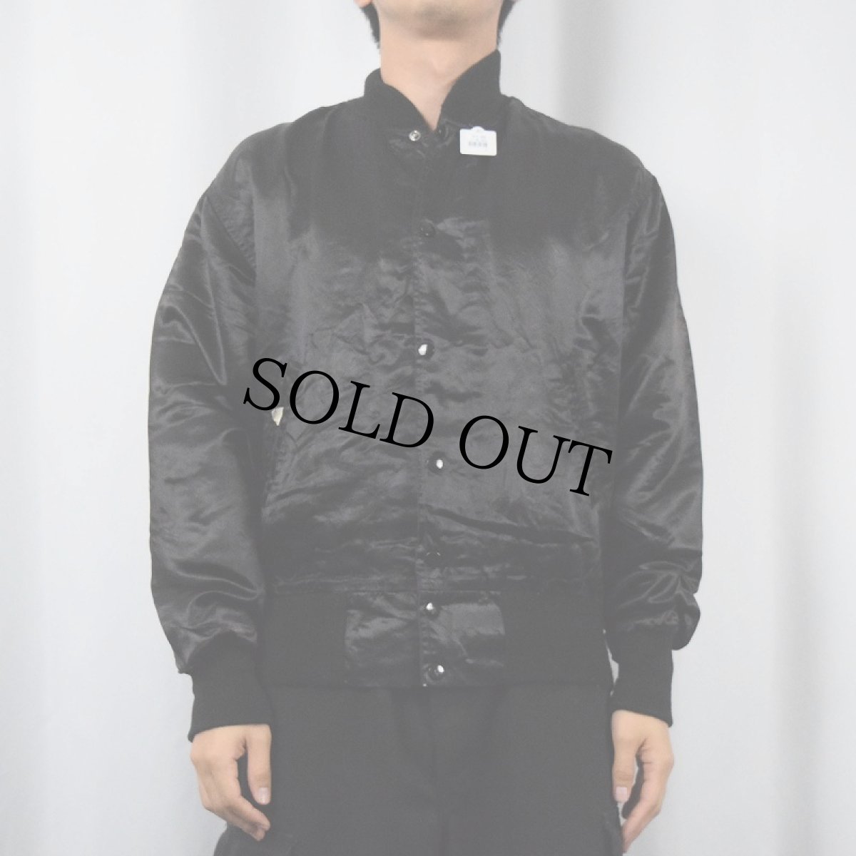 画像2: 80's vantage USA製 "MTV" ナイロンスタジャン BLACK M (2)