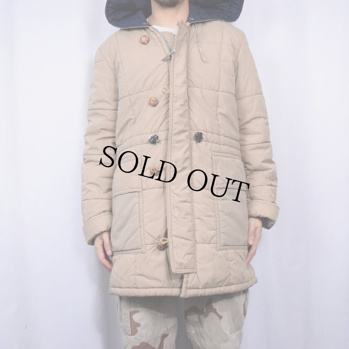 画像2: 70's MIGHTY-MAC USA製 中綿入り ラビットフード キルティングハーフジャケット SIZE38 (2)