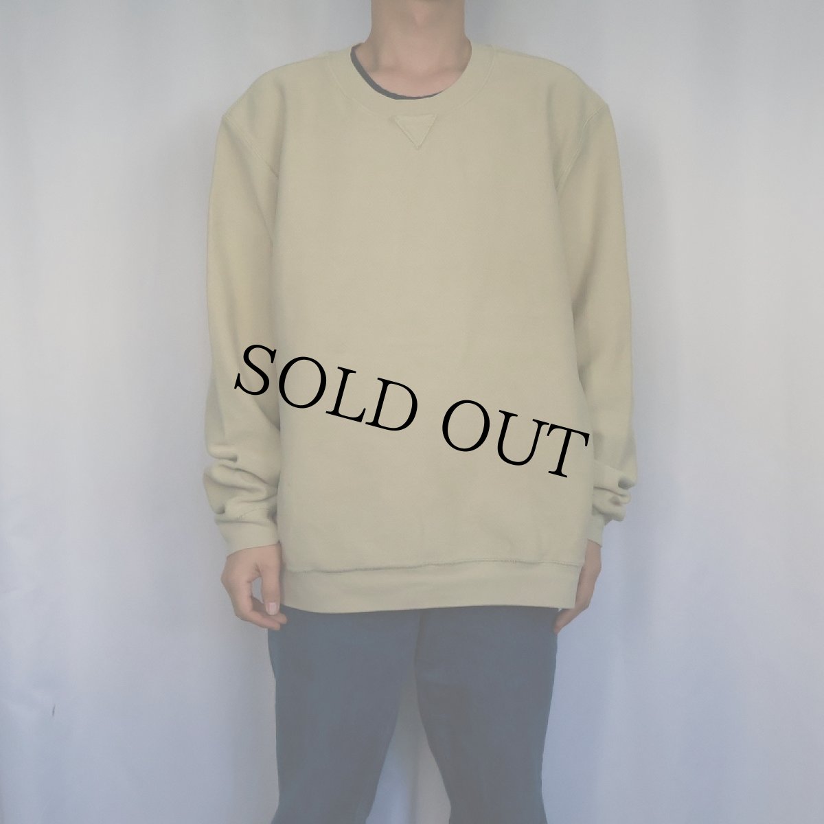 画像2: LANDS' END 前V 鹿の子スウェット XL (2)