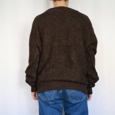 画像3: 80〜90's ROYAL NORTH OUTFETTERS MILLS USA製 ネップ混 ウールニットセーター BROWN L (3)
