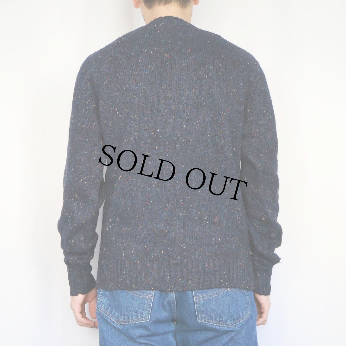 画像3: 80〜90's OAKTON ネップ混 ウールニットセーター M (3)