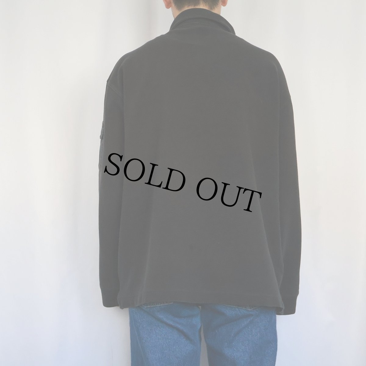 画像3: GAP ヘンリーネック スウェット BLACK XL (3)