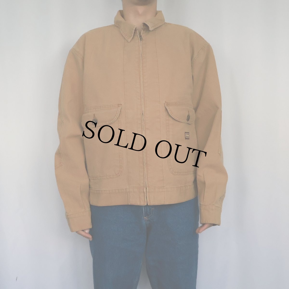 画像2: 90〜2000's Dickies エルボーパッチ付き ダックワークジャケット L (2)