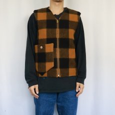 画像2: 60's バッファローチェック柄 ウールベスト (2)