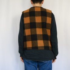 画像3: 60's バッファローチェック柄 ウールベスト (3)