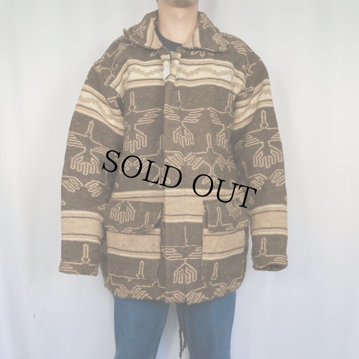 画像2: ナスカの地上絵 ウールラグジャケット (2)