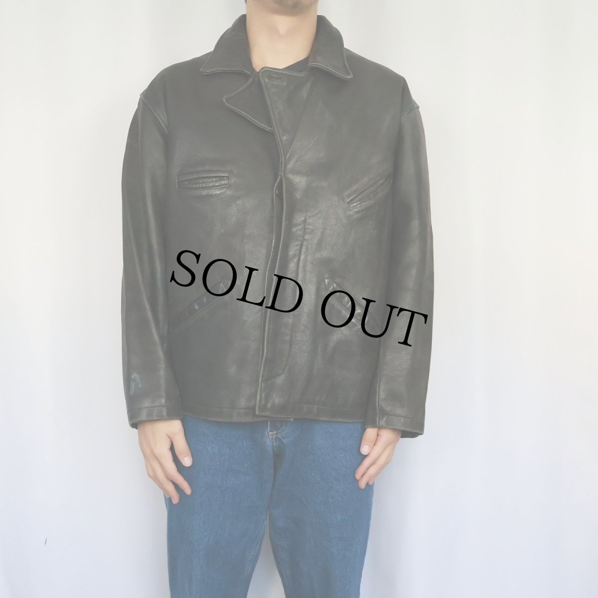 画像2: GUESS レザージャケット BLACK M (2)