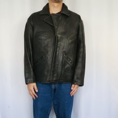 画像2: GUESS レザージャケット BLACK M (2)
