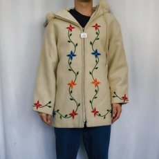画像3: 70’s 刺繍 ウールエスキモーコート (3)