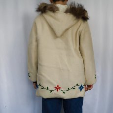 画像4: 70’s 刺繍 ウールエスキモーコート (4)