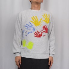 画像3: 90's JERZEES USA製 メモリアルペイント ラグランスウェット L (3)