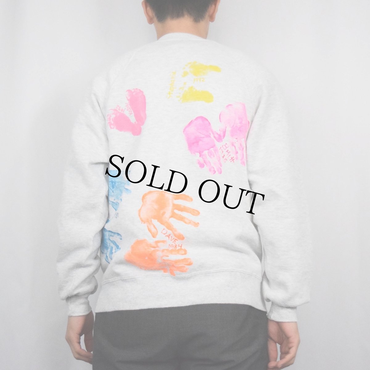 画像4: 90's JERZEES USA製 メモリアルペイント ラグランスウェット L (4)