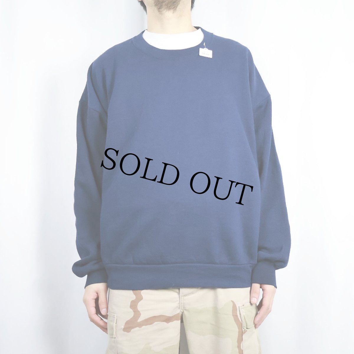 画像2: 90'sJERZEES USA製 無地スウェット NAVY 2X (2)