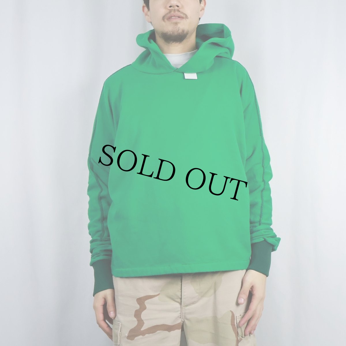 画像5: 80〜90's USA製 ステッチデザイン 無地スウェットフーディー L (5)