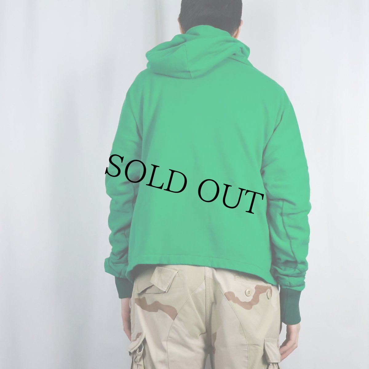 画像6: 80〜90's USA製 ステッチデザイン 無地スウェットフーディー L (6)