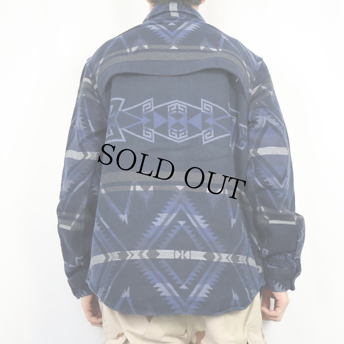 画像3: POLO Ralph Lauren チンスト付き ネイティブ柄 ヘビーネルシャツ XL (3)