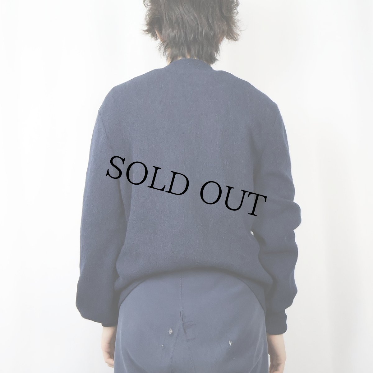 画像3: 70's Sears KINGS ROAD アルパカウールニットカーディガン NAVY M (3)