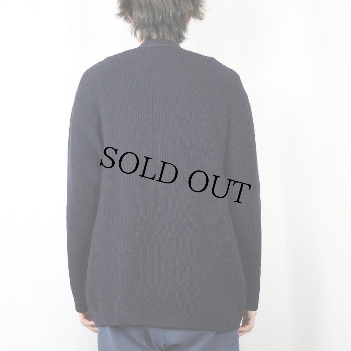 画像3: 80's SAINT JAMES FRANCE製 パッチ付き ウールニットカーディガン NAVY (3)