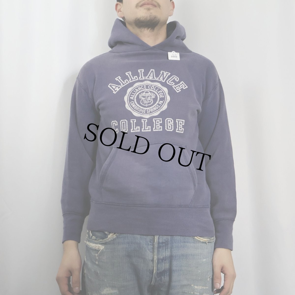 画像2: 50〜60's De-Jac "ALLIANCE COLLEGE" プリントスウェットフーディー M (2)
