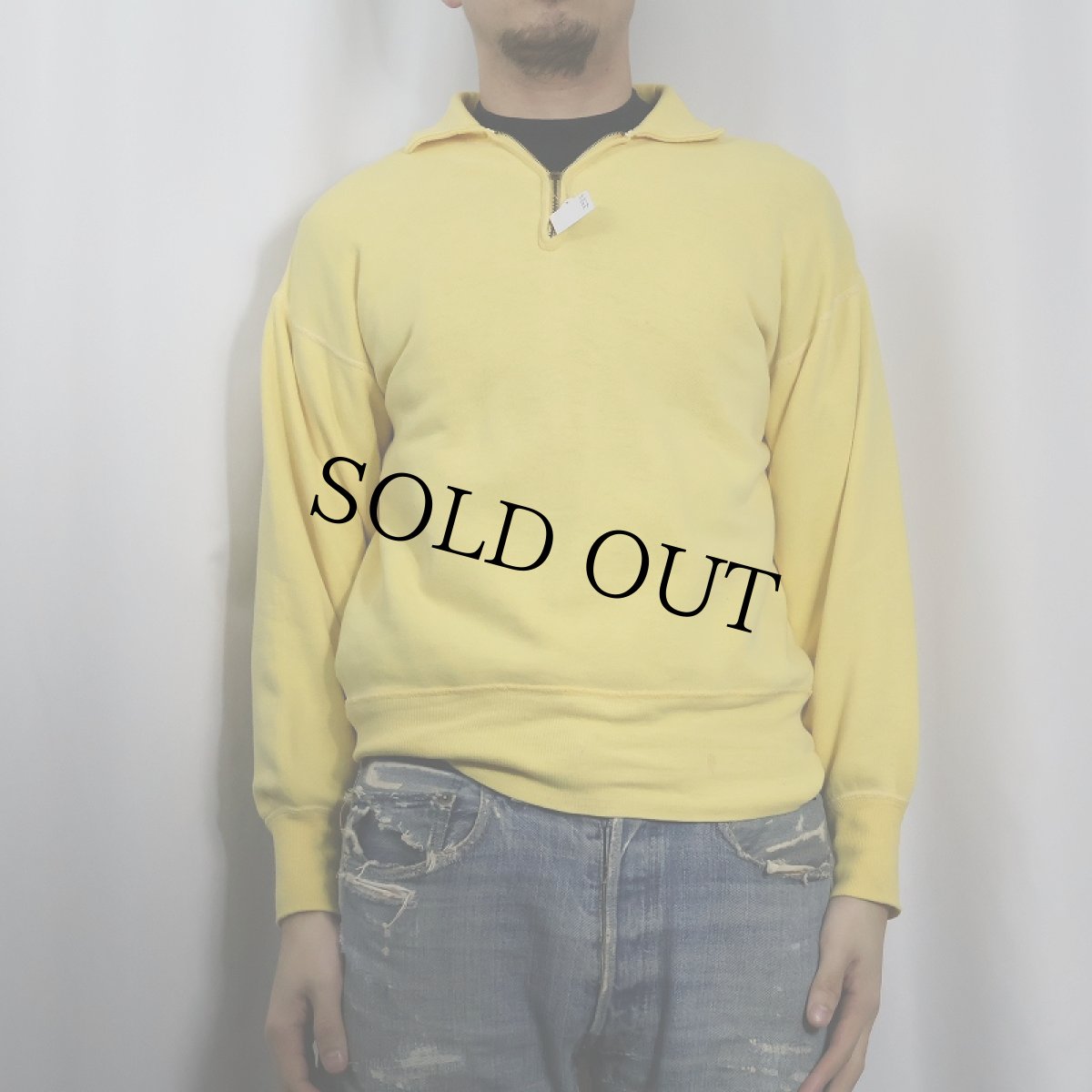 画像2: 60's SPORTSWEAR ハーフジップスウェット M (2)