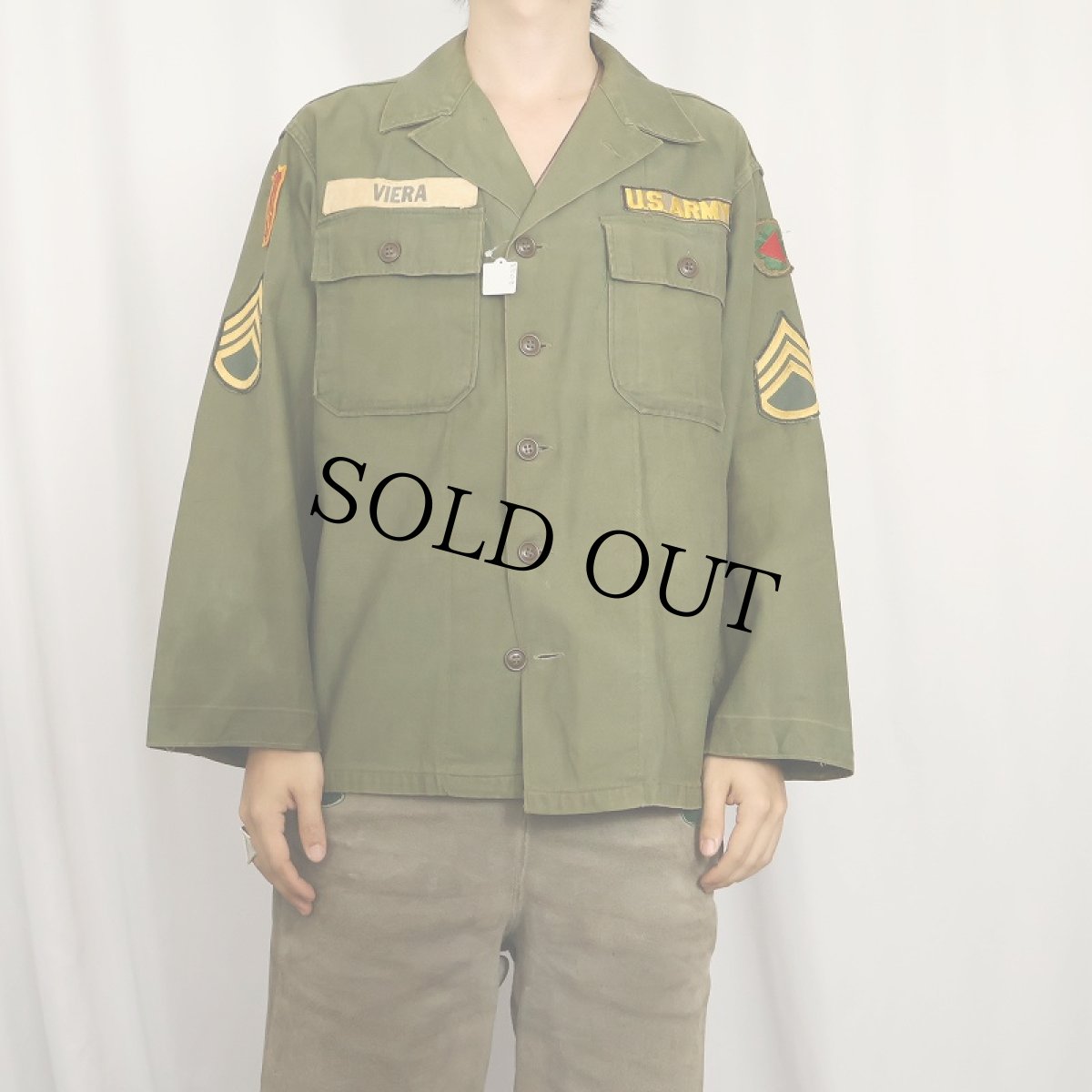 画像2: 40〜50's US.ARMY M-1947 ユーティリティジャケット SMALL (2)