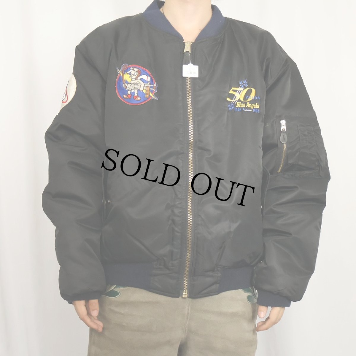 画像3: 民間品 90's ROTHCO USA製 MA-1 フライトジャケット 刺繍入り BLACK XL (3)