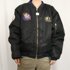 画像3: 民間品 90's ROTHCO USA製 MA-1 フライトジャケット 刺繍入り BLACK XL (3)