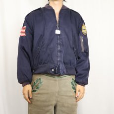 画像2: 80〜90's "L-2A TYPE" パッチ付き フライトジャケット NAVY (2)