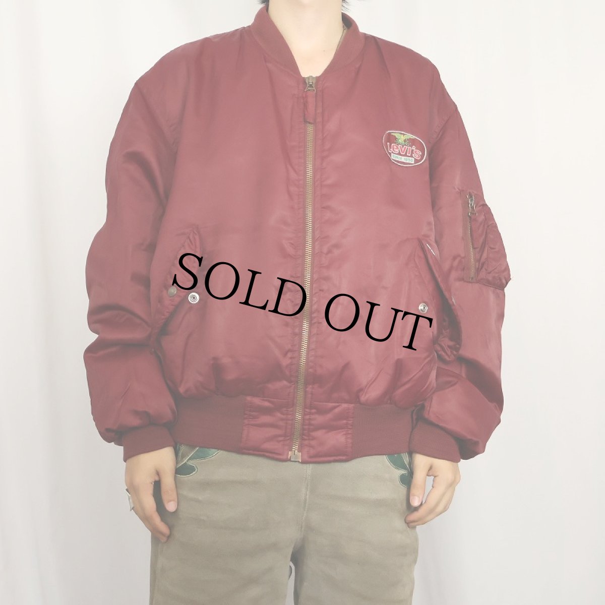 画像2: 90's Levi's "MA-1 TYPE" パッチ付き フライトジャケット L (2)