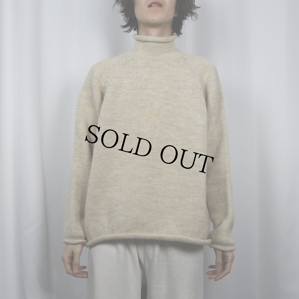 画像2: 90's J.CREW ロールネック ウールニットセーター L (2)