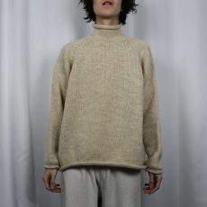 画像2: 90's J.CREW ロールネック ウールニットセーター L (2)