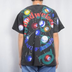 画像3: 90's Budweiser USA製 ビリヤード柄  大判プリントTシャツ BLACK XL (3)
