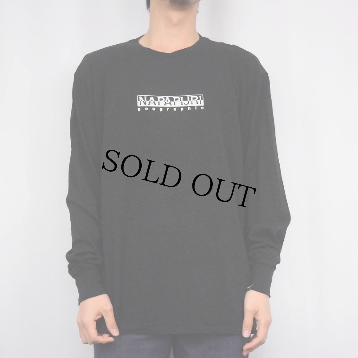 画像2: NAPAPIJRI ロゴプリントロンT BLACK S (2)